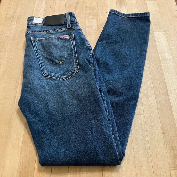 Hudson Mens Blake Slim Straight Distressed Whisker Jeans Size 32x33 Blue AN EXC - Picture 11 of 12